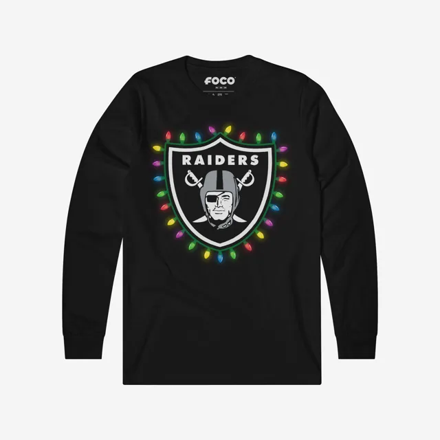 Las Vegas Raiders T-shirt à manches longues avec logo principal Holiday Lights