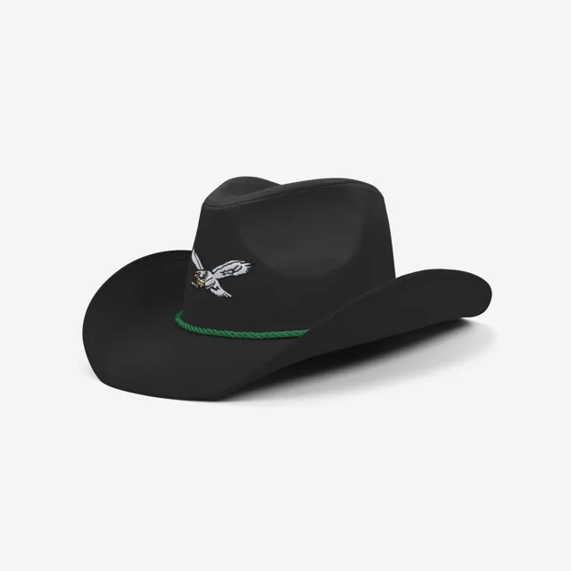 Philadelphia Eagles Chapeau de Cowboy Noir Rétro
