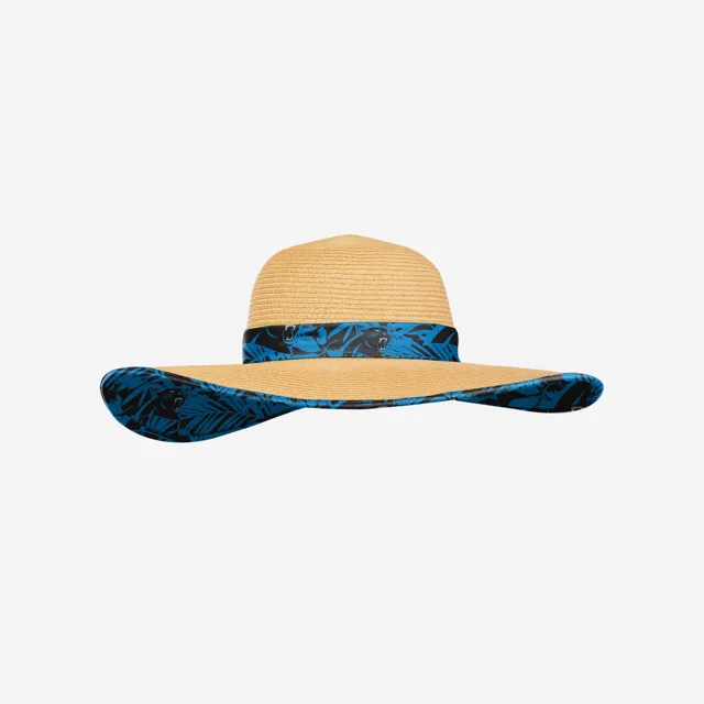Carolina Panthers Chapeau de Paille Floral pour Femme