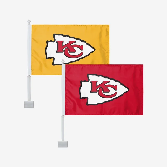 Kansas City Chiefs Lot de 2 drapeaux de voiture solides