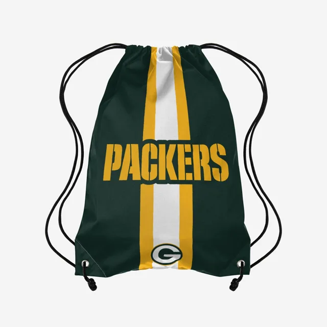Green Bay Packers Sac à dos avec cordon de serrage Team Stripe Wordmark