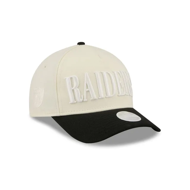 Las Vegas Raiders Casquette Snapback 9FORTY M-Crown A-Frame bicolore chromée pour femmes
