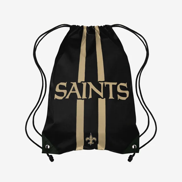 New Orleans Saints Sac à dos avec cordon de serrage Team Stripe Wordmark