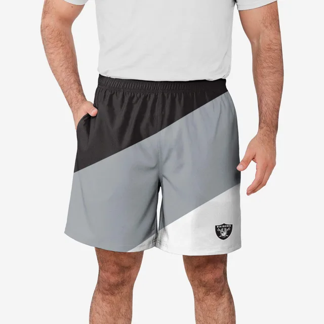 Las Vegas Raiders Short d'entraînement à double doublure en duvet color block