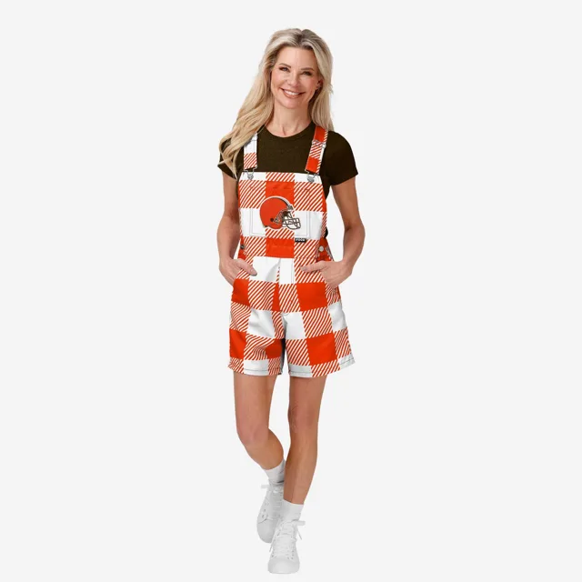 Cleveland Browns Salopette à bretelles à carreaux pour femme