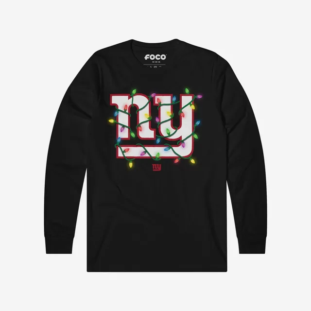 New York Giants T-shirt à manches longues avec logo principal Holiday Lights