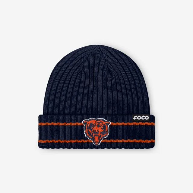 Bonnet côtelé avec logo principal Chicago Bears
