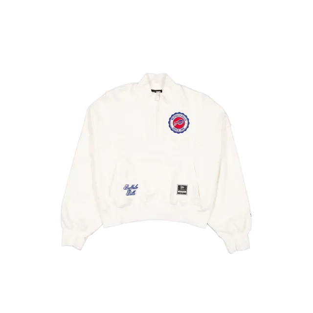 Buffalo Bills Pull zippé quart de tour blanc chromé pour femme