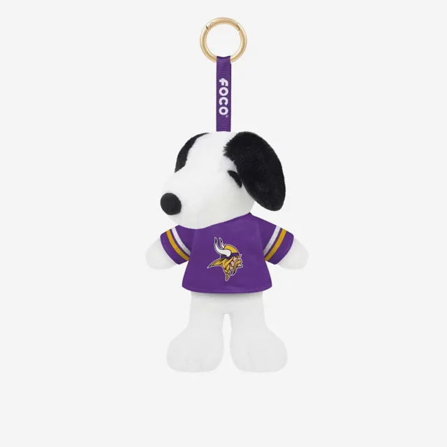 Minnesota Vikings Porte-clés en peluche Snoopy Peanuts avec breloque pour sac