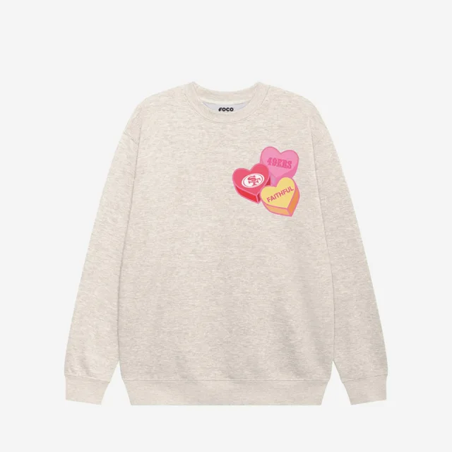 San Francisco 49ers Sweat-shirt à col rond Candy Heart