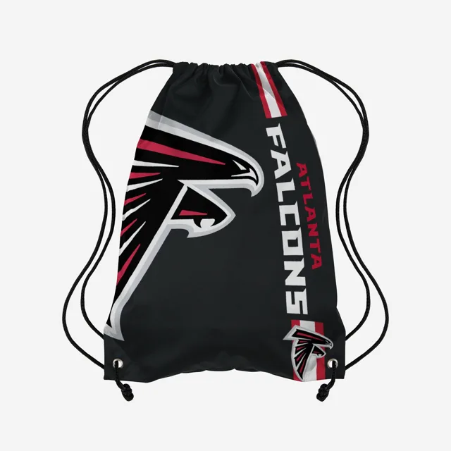 Atlanta Falcons Sac à dos noir à cordon de serrage avec grand logo de couleur alternative