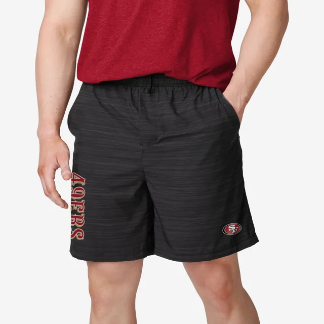 San Francisco 49ers Short doublé tissé noir chiné