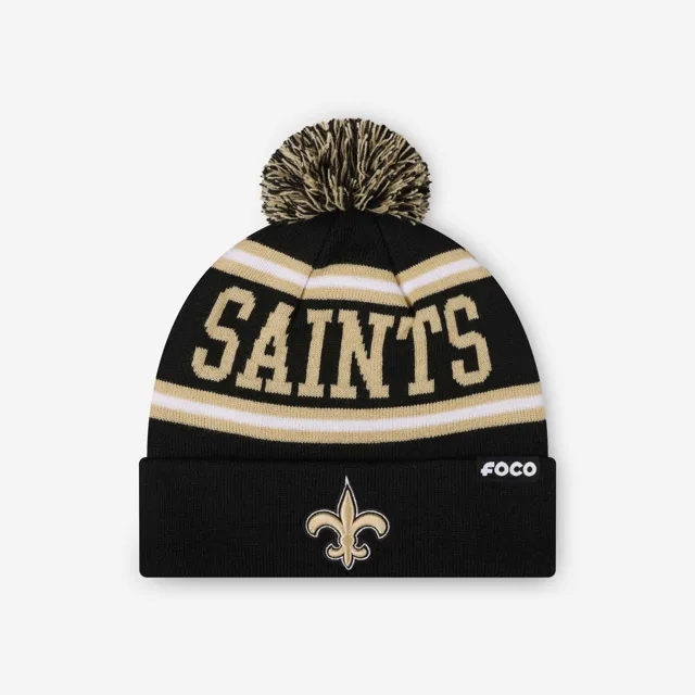 Bonnet à pompon avec logo principal New Orleans Saints