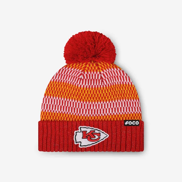 Kansas City Chiefs Bonnet à pompon en fil métallique pour femme