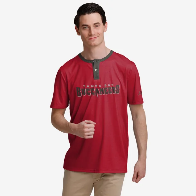 Tampa Bay Buccaneers Henley à manches courtes avec mot-symbole uni