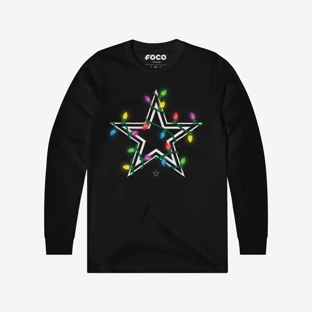 Dallas Cowboys T-shirt à manches longues avec logo principal Holiday Lights