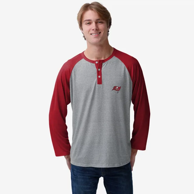 Tampa Bay Buccaneers Team Logo Gris Henley à manches longues