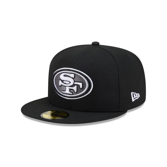 San Francisco 49ers Casquette ajustée Basic 59FIFTY noire et blanche