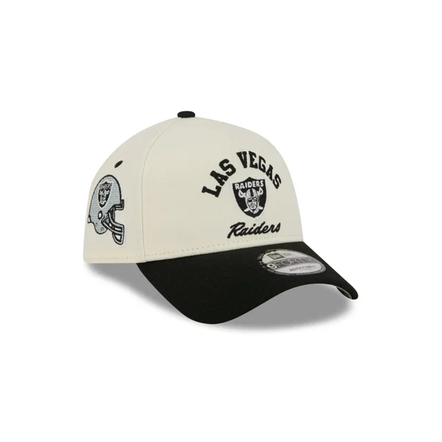 Las Vegas Raiders Casquette Snapback 9FORTY A-Frame arquée blanc chromé