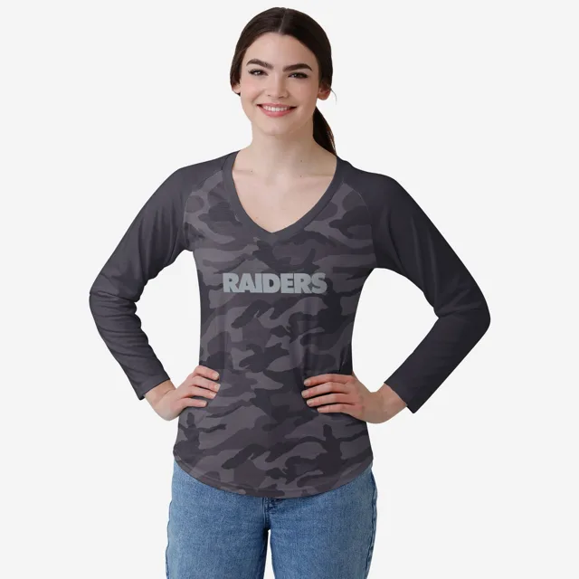 Las Vegas Raiders T-shirt raglan camouflage ton sur ton pour femme