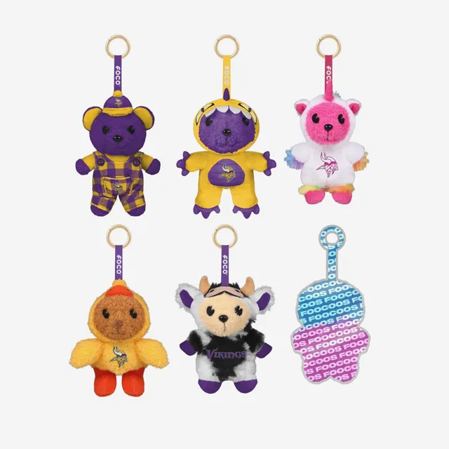 Minnesota Vikings FOOCOOS Peluche Sac Charm Porte-clés Blind Box Série 1