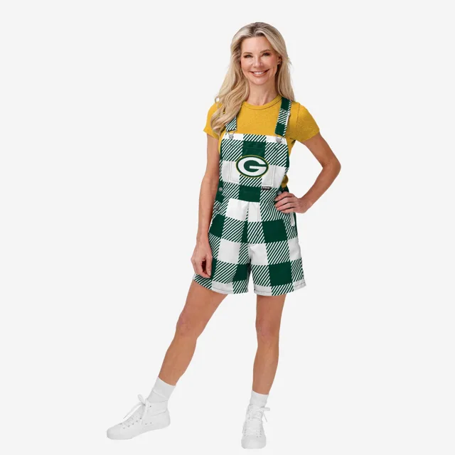 Green Bay Packers Salopette à bretelles à carreaux pour femme