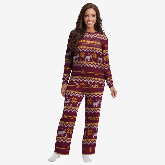 Washington Commanders Pyjama de vacances en famille à motif laid pour femme