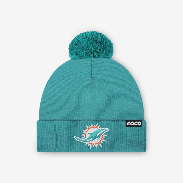 Bonnet à pompon avec logo principal Miami Dolphins Basic