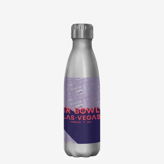 Super Bowl LVIII Argent Bouteille en acier inoxydable de 17 oz