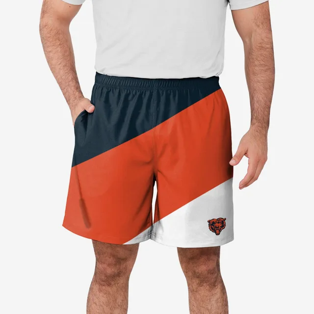 Chicago Bears Short d'entraînement à double doublure en duvet color block