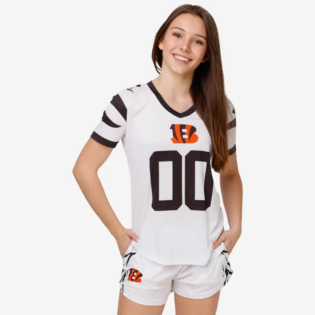 Cincinnati Bengals Chemise de pyjama à rayures blanches pour femme