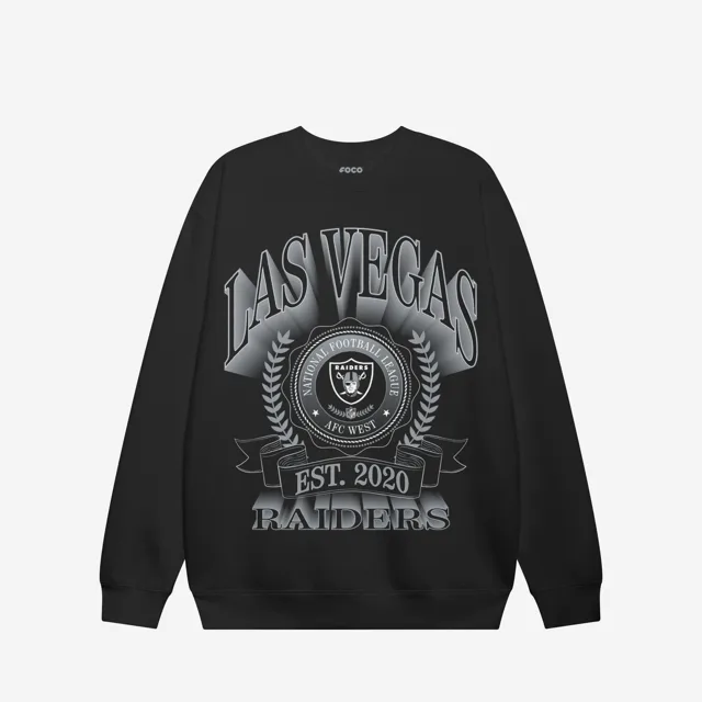 Las Vegas Raiders Sweat-shirt à col rond avec écusson de bannière