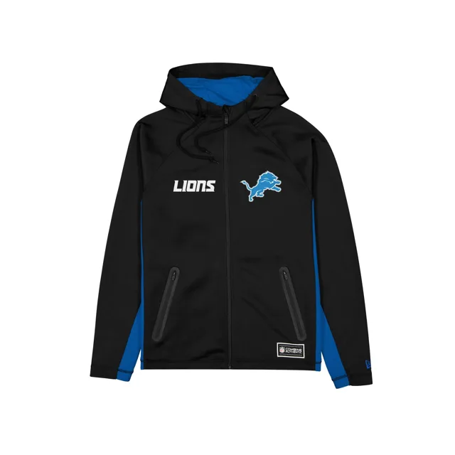 Detroit Lions Combine Noir Sweat à capuche entièrement zippé