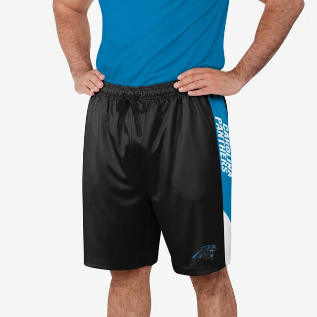 Short d'entraînement à rayures latérales Carolina Panthers