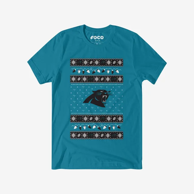 Carolina Panthers T-shirt pull lumières de Noël