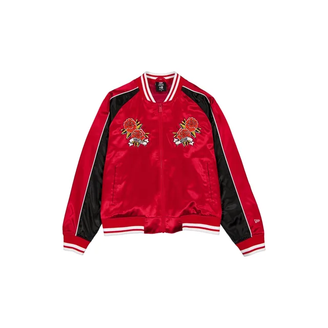 Kansas City Chiefs Veste universitaire en satin fleuri pour femme