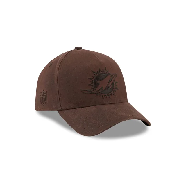 Miami Dolphins Chapeau ajusté en toile cirée marron 59FORTY A-Frame