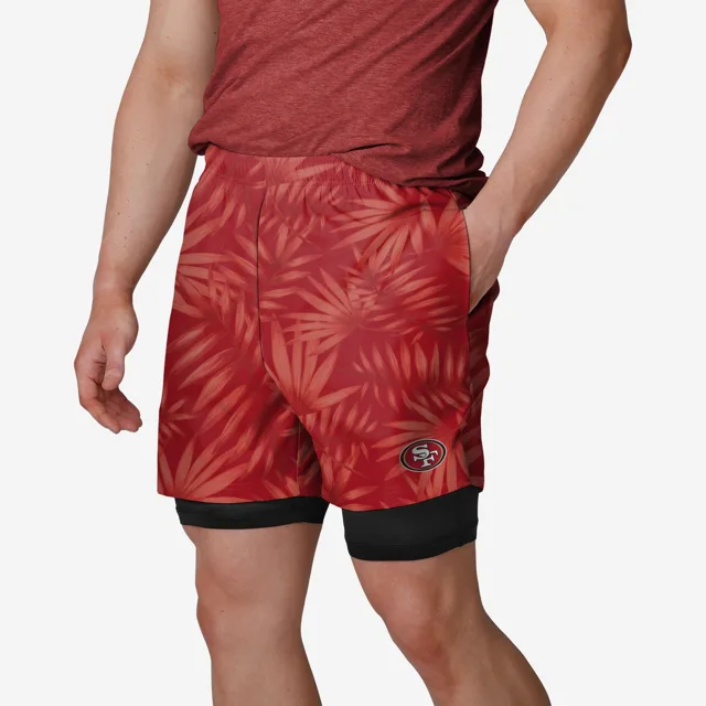 San Francisco 49ers Short doublé noir fleuri