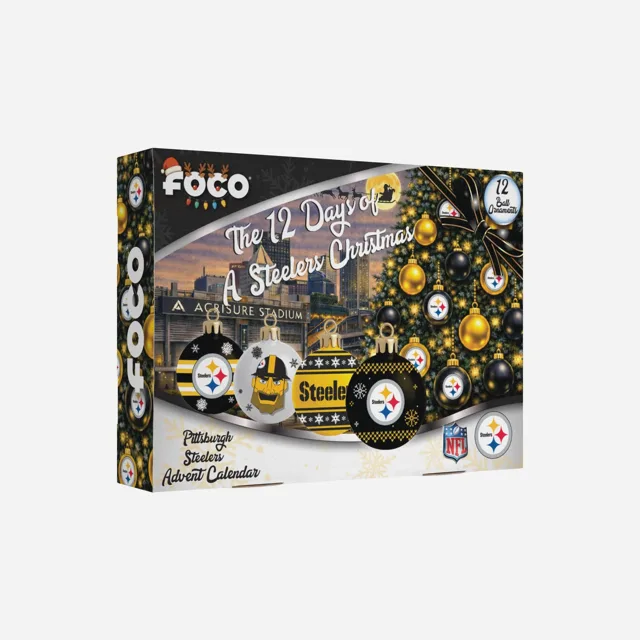 Calendrier de l'Avent avec ensemble d'ornements Pittsburgh Steelers