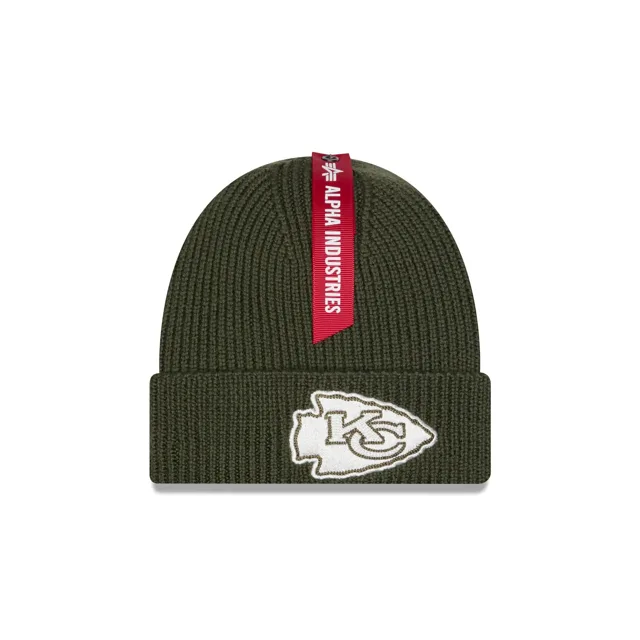 Alpha Industries x Kansas City Chiefs Bonnet en tricot à revers vert olive