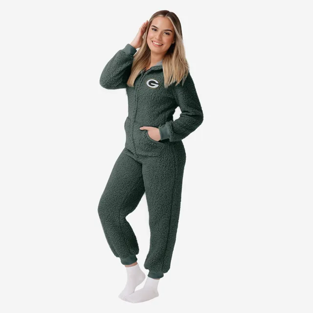 Green Bay Packers Pyjama une pièce Sherpa pour femme