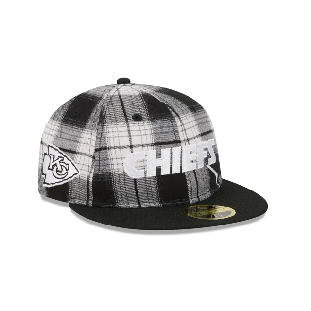 Kansas City Chiefs Grunge Plaid Retro Crown 59FIFTY Chapeau ajusté