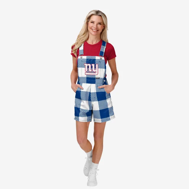 New York Giants Salopette à bretelles à carreaux pour femme