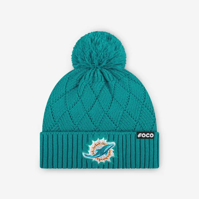 Miami Dolphins Bonnet croisé avec logo principal en strass