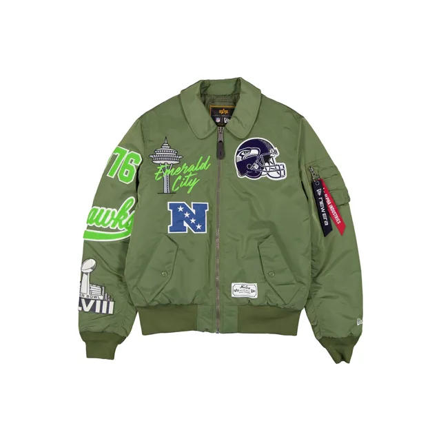 Veste de vol Alpha Industries x Seattle Seahawks Sage Green MA-1