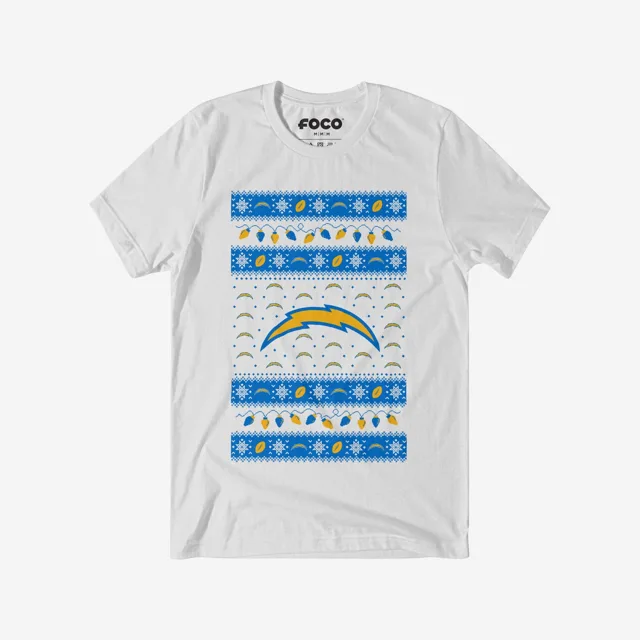 Los Angeles Chargers T-shirt pull lumières de Noël