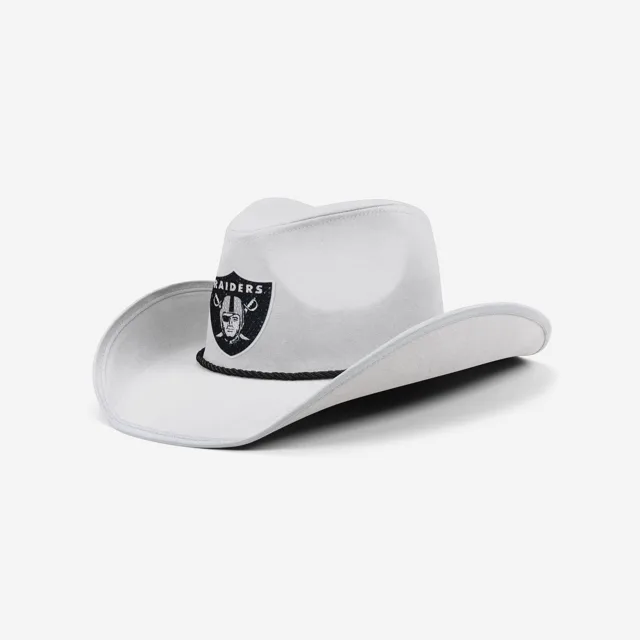Las Vegas Raiders Chapeau de cowboy avec logo en strass blanc