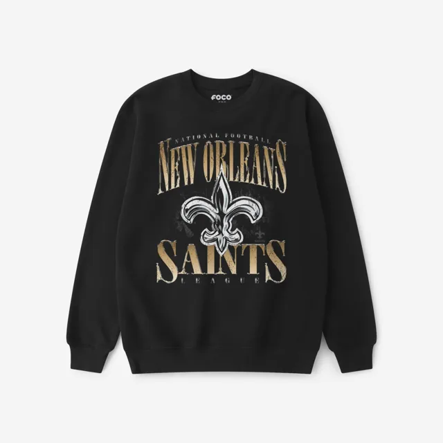 New Orleans Saints Sweat-shirt à col rond chromé Stack