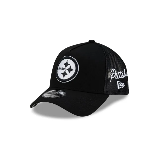 Pittsburgh Steelers Side Script Casquette de camionneur noire 9FORTY A-Frame