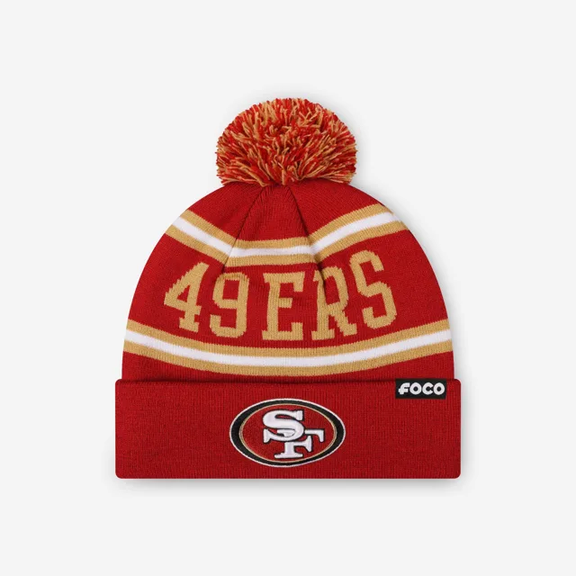 Bonnet à pompon avec logo principal San Francisco 49ers